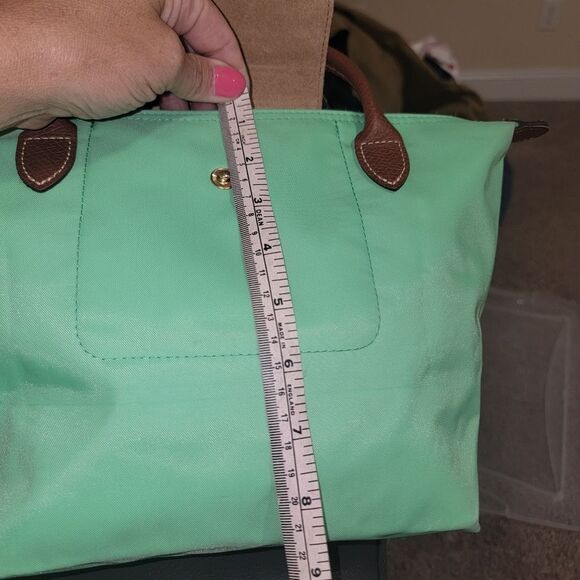 LONGCHAMP Li Pliage Classic Original S Bright Green Handle Foldable Tote Bag - Picture 13 of 16